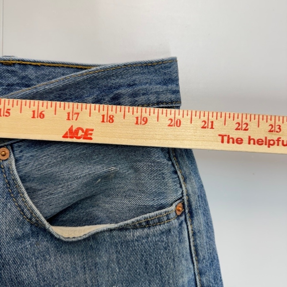 Levis 501 Original Fit Jeans Mens 40x32 Blue Denim Straight Leg Button Fly - Picture 7 of 13